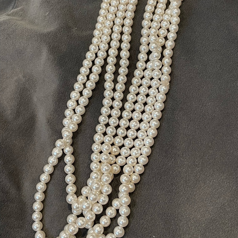 Vintage Costume White Pearl Necklace Opera + 80 inch Long for Wrapping